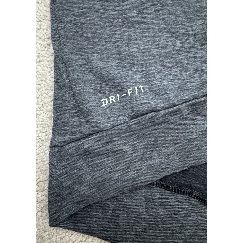 Nike YXL Gray/Black Logo Hooded Dri-Fit Long Sleeve T-Shirt